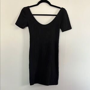 Black Bodycon Mini Dress with Scoop Neck